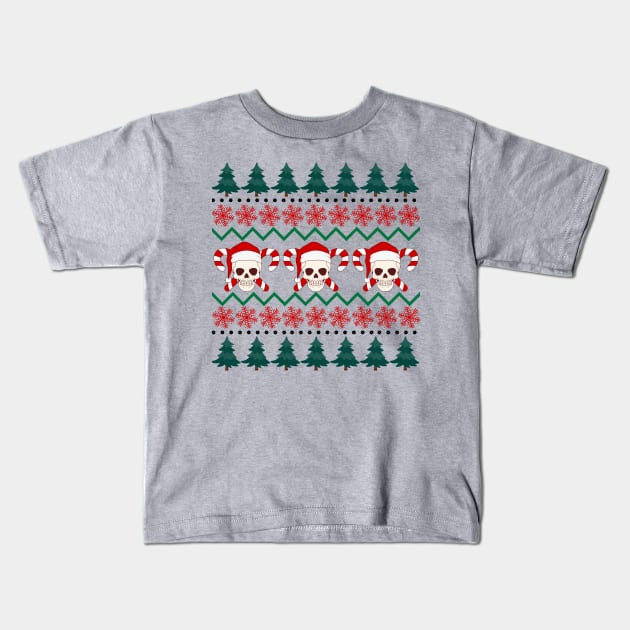 Ugly christmas sweater pattern Kids T-Shirt by QUOT-s